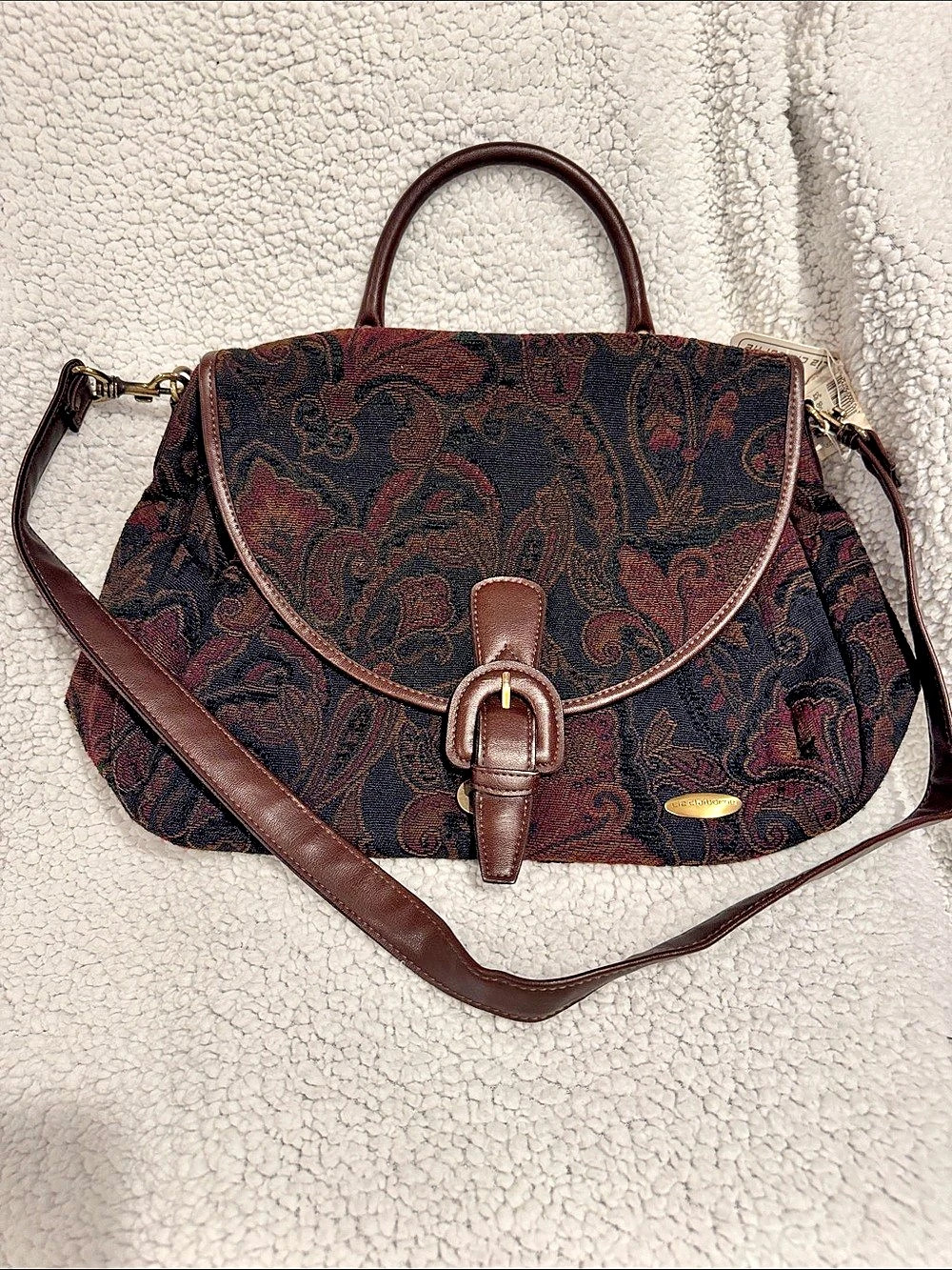 Liz Claiborne Vintage Paisley Shoulder Bag in Brown & Black New with tags
